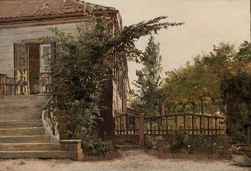 De trap in de tuin naar het atelier van de kunstenaar op Blegdammen, Christen Købke