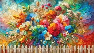 Zaun der Sommerblumen
