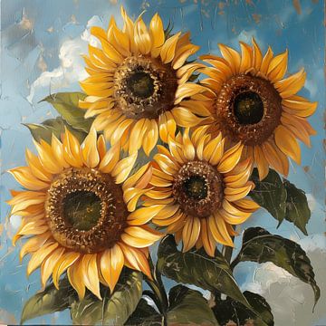Boeket van zonnebloemen van Koffie Zwart