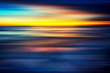 Deep Blue Bliss - Coastal Abstract Sunset