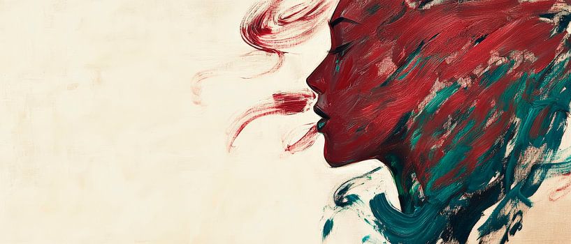 Kunstvolle Silhouette in lebendigen Farben von Poster Art Shop