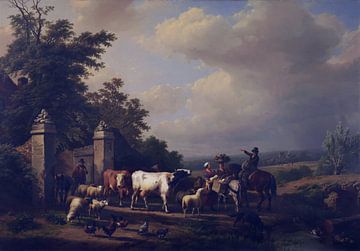 Aufbruch zum Markt, Eugène Verboeckhoven, 1854