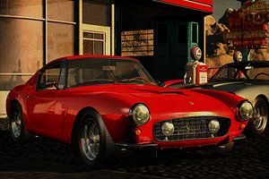 Ferrari 250GT SWB Berlinetta from 1957 at an old gas station by Jan Keteleer