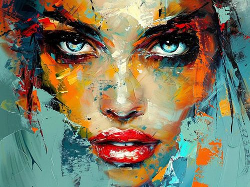 Tableau portrait abstrait - Décoration murale moderne