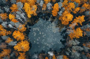 Herbstwald von oben