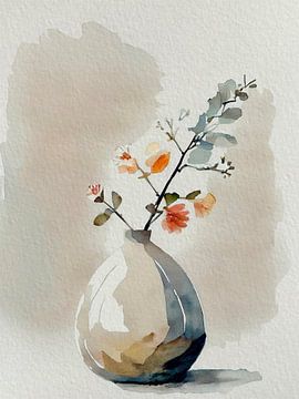 Less is More : nature morte Japandi sereine dans des tons pastel doux