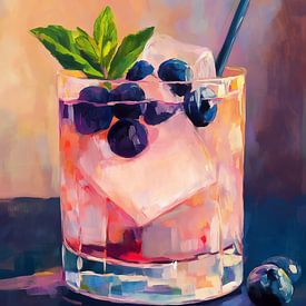 'Happy Hour' Cocktail in Pink and Blue by Studio Ypie
