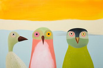 Bunte glückliche Vögel