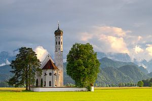 Sunset St. Colomankirche, Schwangau Allemagne