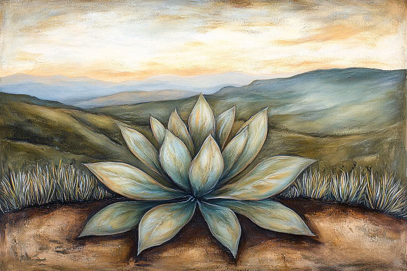 Paysage réaliste d'agave avec collines par Imperial Art House