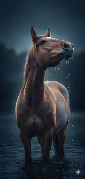 Pferd im Regen von Bianka Lieck