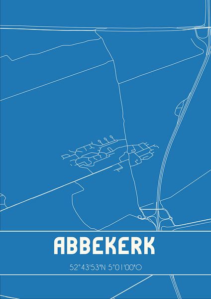 Blueprint | Map | Abbekerk (North Holland) by Prints of Place