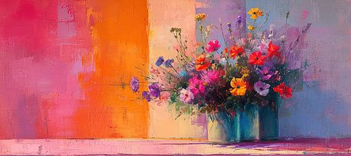 Nature morte aux fleurs colorées