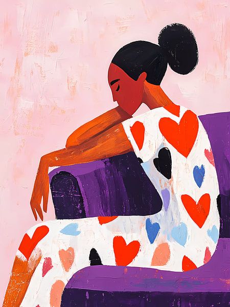 Denkende vrouw van haroulita