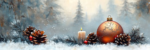 Weihnachtstafel | Goldene Weihnachtskugel
