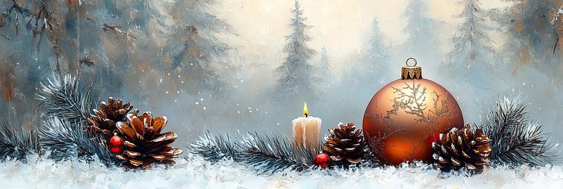 Weihnachtstafel | Goldene Weihnachtskugel von Kunst Laune