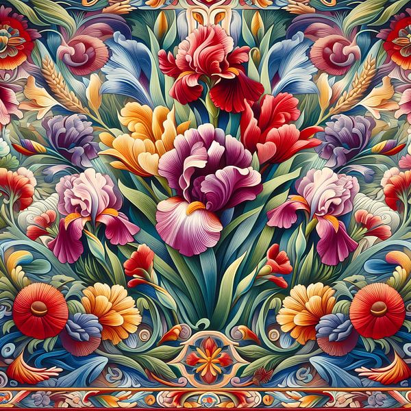A carpet with flowers van Tatjana Korneeva