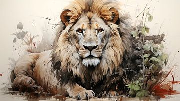 drawing of a lion by Gelissen Artworks