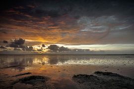Sunset over the Wadden Sea I by Axel Ellerhorst