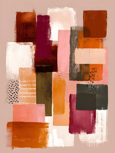 Abstract Raster in Warme Tinten