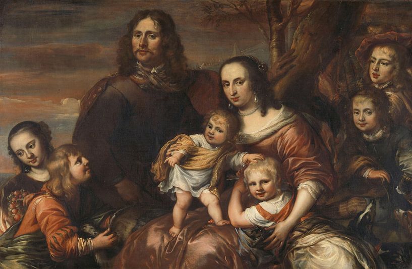 A couple with six children, Jürgen Ovens by Masterful Masters