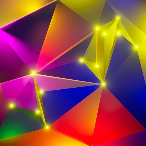 Leeuw - Abstracte Dierenriem Constellatie Serie - Digitaal Schilderij