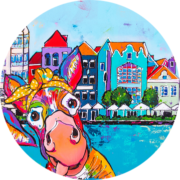 Curaçao: Vrolijke ezels in Willemstad van Happy Paintings