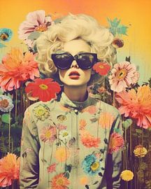 Porträt "Vintage-Blumen" von Carla Van Iersel