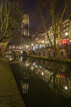 Tour du Dom, Oudegracht et Gaardbrug à Utrecht le soir sur Tux Photography