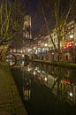 Domtoren, Oudegracht  en Gaardbrug in Utrecht in de avond van Tux Photography thumbnail