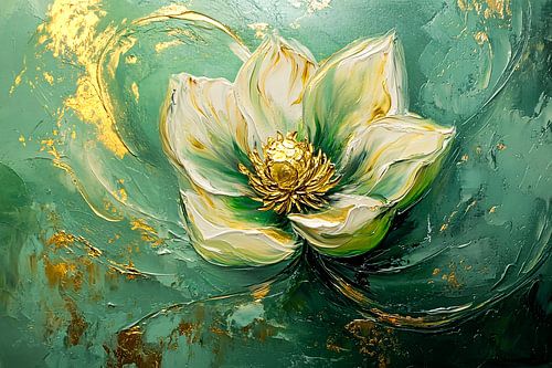 Lotus in groen en goud