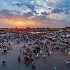 Coucher de soleil sur la place Djemaa el Fna à Marrakech sur Easycopters