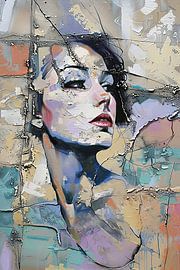 Woman with Abstract Background by Art Whims