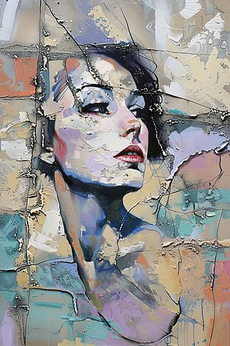 Vrouw met Abstracte Achtergrond