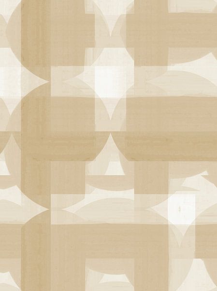 Abstract Bauhaus shapes sand colors by FRESH Fine Art