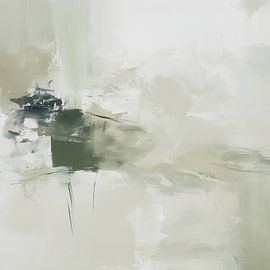 Abstract landscape in soft shades of green by Color Square