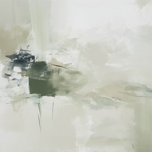 Abstract landschap in zachte groentinten