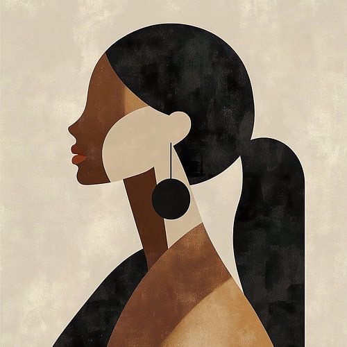 Abstract portret in aardtinten