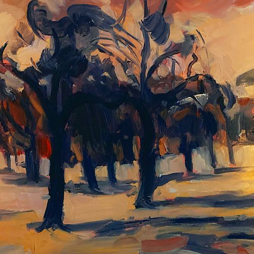 Fruitbomen in de herfst