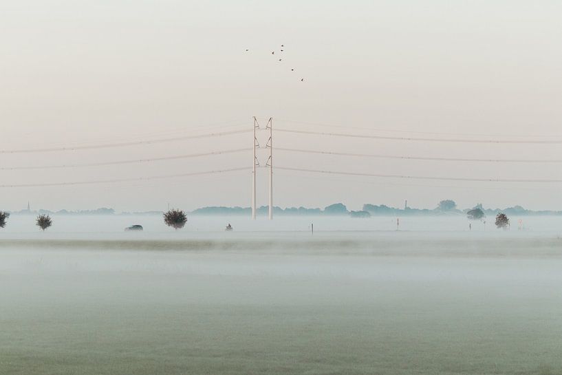 Mooie en mistige zonsopgang in Hoogmade van Anne Zwagers
