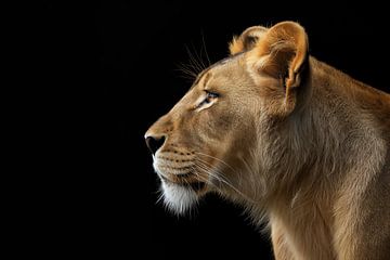 Portret van een leeuwin van Bert Nijholt