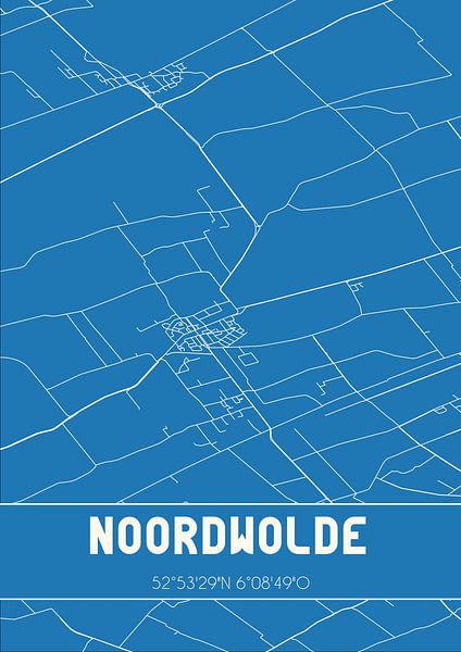 Blueprint | Map | Noordwolde (Fryslan) by Prints of Place