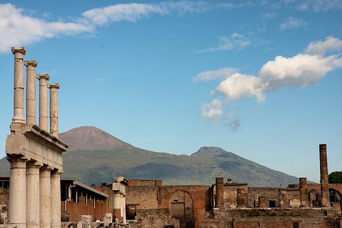 Pompeï met zicht op vulkaan Vesuvius