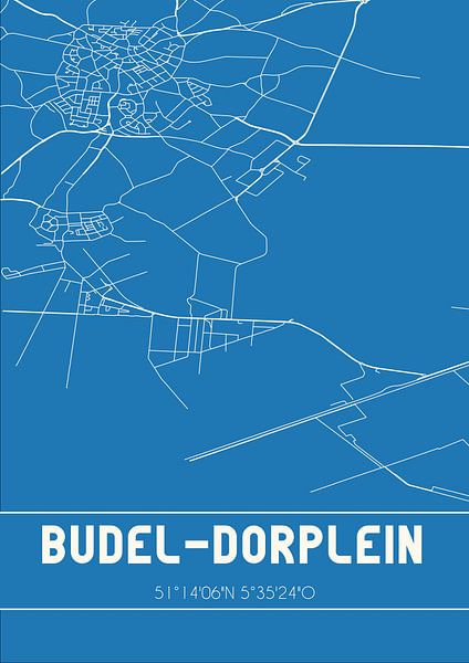 Blueprint | Map | Budel-Dorplein (North Brabant) by Prints of Place