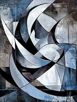 Moderne Abstractie | Echoes of the Urban Labyrinth van Abstract Schilderij