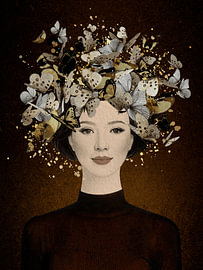 Frau mit Schmetterlingen: Madame Butterfly von Studio Pieternel