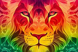 Colourful lion wall decoration by Art & Soul Creations