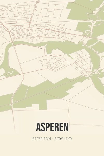 Vintage map of Asperen (Gelderland) by Prints of Place