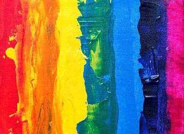 Regenboogkleuren schilderij