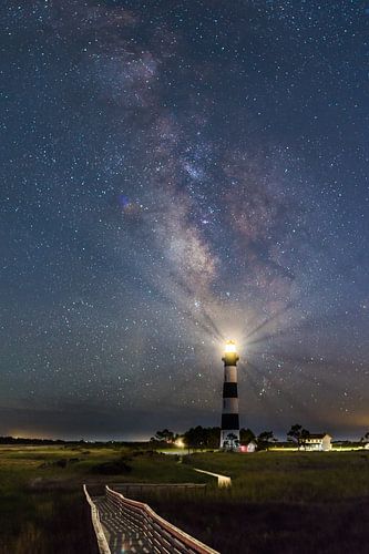 Ik zal een lichtje laten branden - Melkweg boven Bodie Island Lighthouse